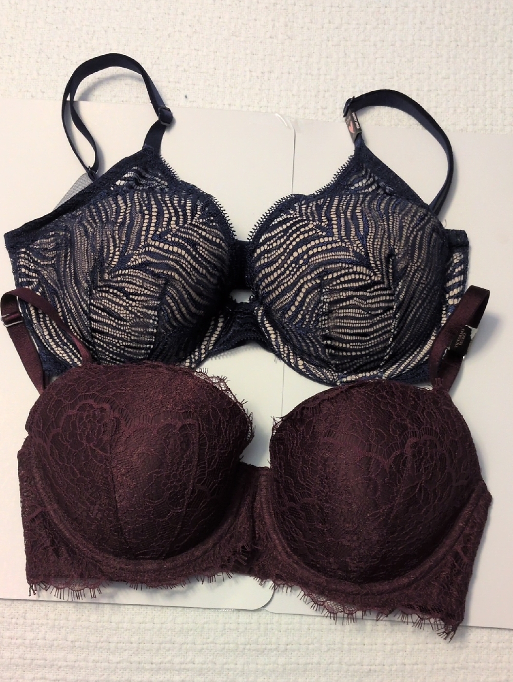 Victoria's Secret Lace Bras in Navy & Wine